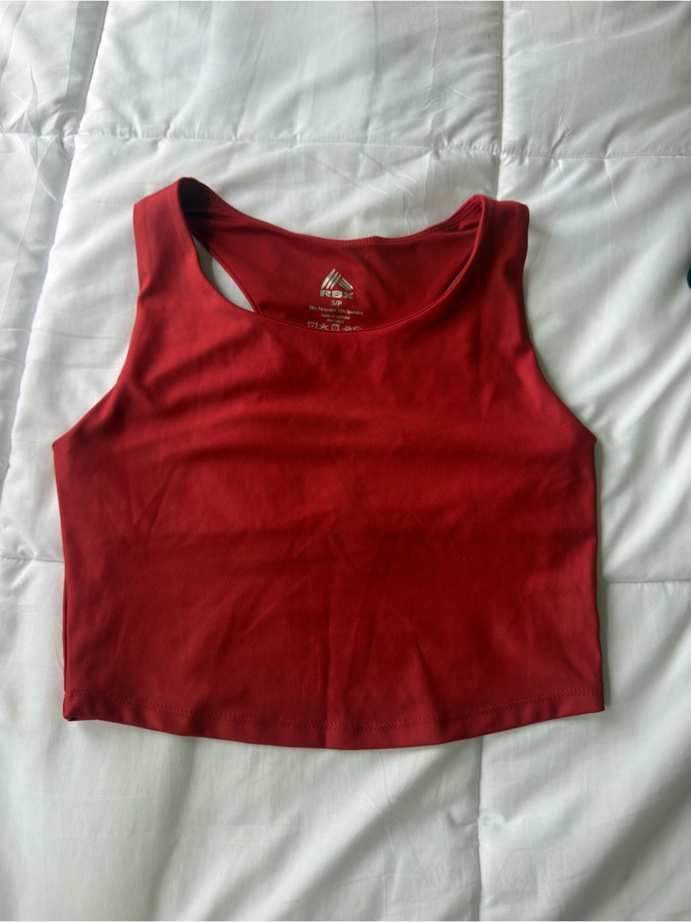 RBX Red Sleeveless Crop Athletic Tank
